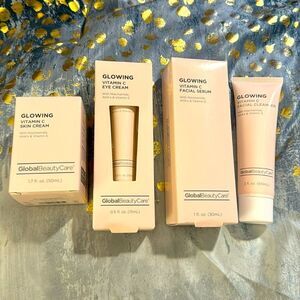 Global beauty vitamin c eye cream facial serum skin cream & facial cleanser